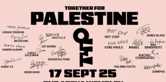 Together For Palestine: Cartel del evento en Wembley Arena